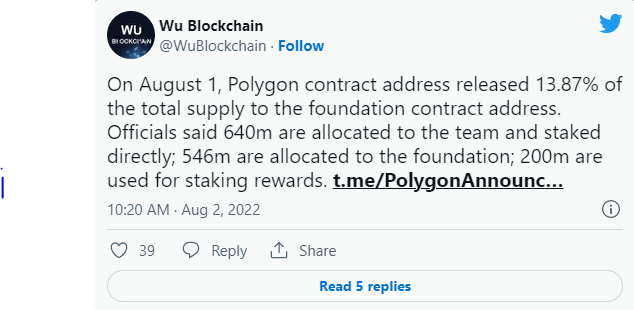 Polygon Unlock 1,4 Miliar $Matic Dari Kontrak Vesting