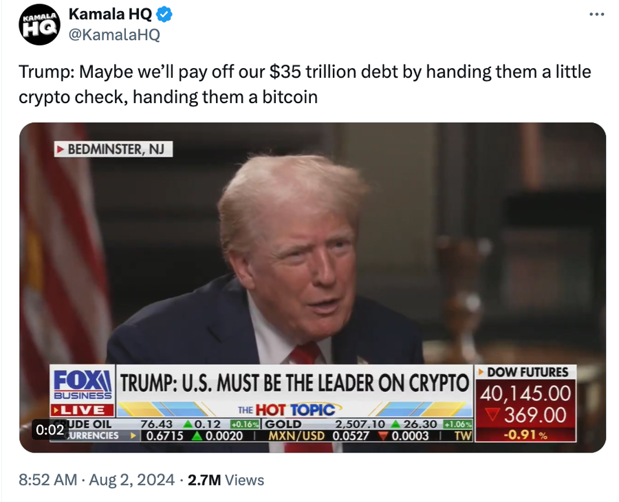 'Crypto For Harris': Strategi Baru Demokrat Untuk Menghadapi Trump