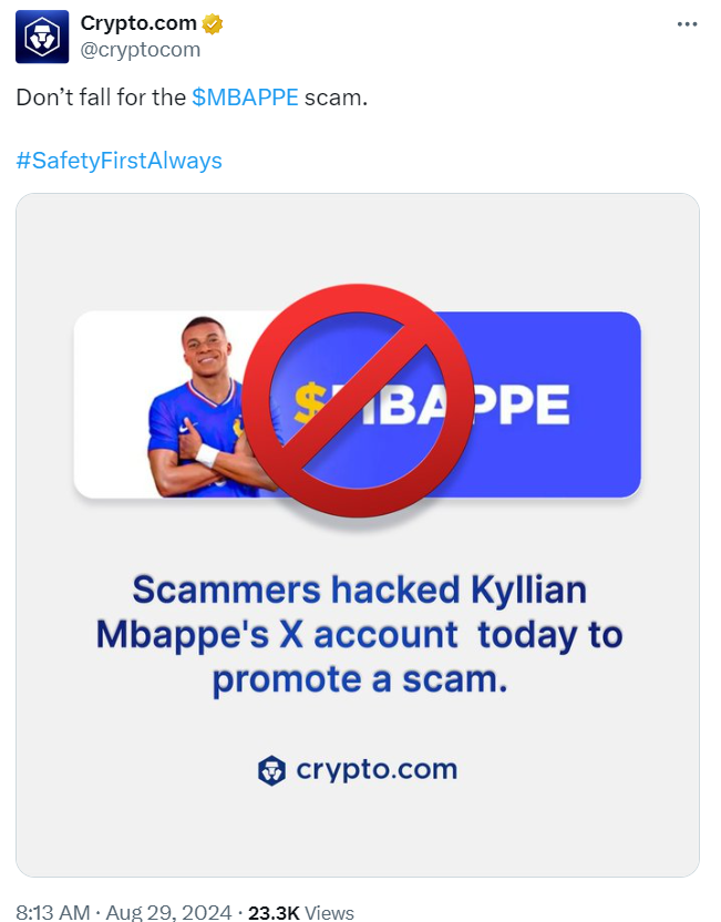 Trader Ini Kehilangan $1 Juta Akibat Scam Token $MBAPPE Setelah Akun X Kylian Mbappe Diretas