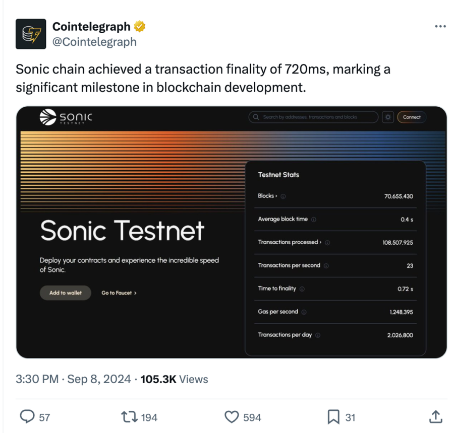 Sonic Testnet