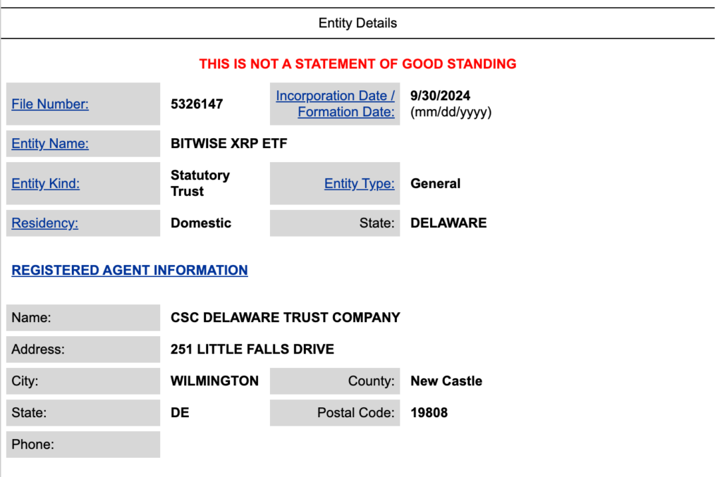 Bitwise Ajukan Etf Xrp Di Delaware