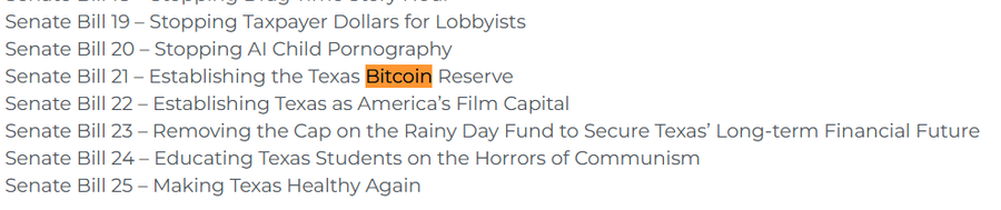 Pemerintahan Texas Umumkan 'Cadangan Bitcoin' Sebagai Prioritas Utama untuk Undang-Undang 2025