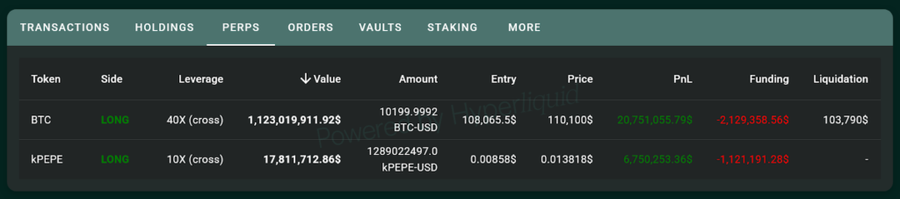 James Wynn Buka Posisi Leverage 40x Bitcoin Senilai $1 Miliar di DEX Hyperliquid James Wynn Buka Posisi Leverage 40x Bitcoin Senilai $1 Miliar di DEX Hyperliquid