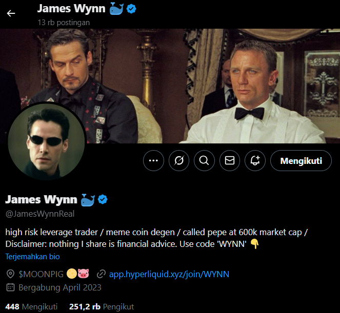James Wynn, Trader Yang Sedang Viral Ini Ternyata Pernah Menipu Token BabyPepe James Wynn, Trader Yang Sedang Viral Ini Ternyata Pernah Menipu Token BabyPepe