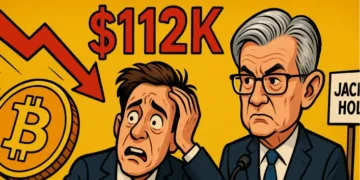 Bitcoin Turun ke US$112K, Investor Waspada Jelang Pidato Powell di Jackson Hole