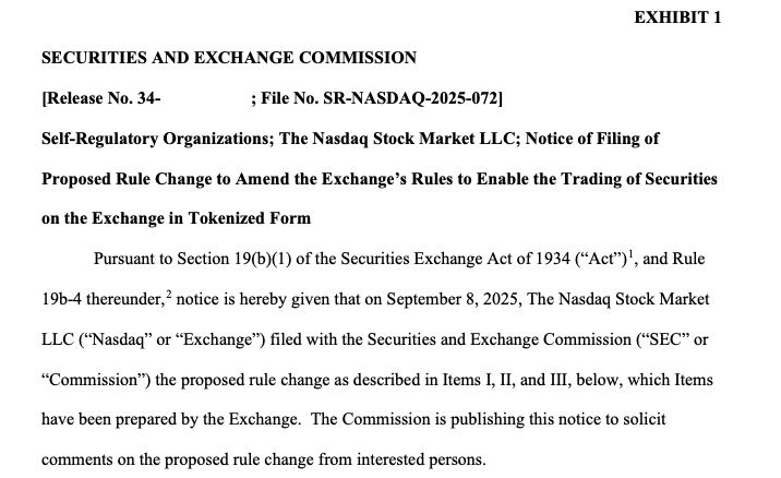 Nasdaq Ajukan Izin ke SEC untuk Perdagangan Tokenized Stock