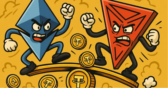 Ethereum Kembali Unggul dari Tron dalam Pasokan $USDT