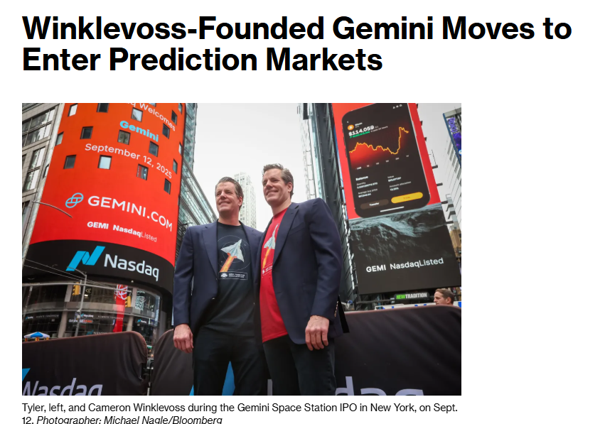 Gemini Siapkan Platform Prediction Market