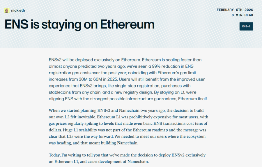 Ethereum Makin Ngebut, ENS Batalkan Rencana Layer-2 Namechain